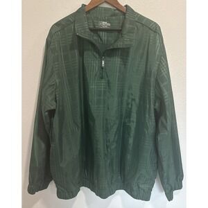 PGA Tour 1/4 Zip‎ Mens XL Green Rain Wind Jacket Pullover Golf Weather Play